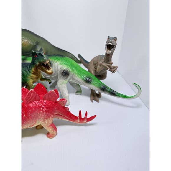 Vtg Dinosaur Toy Lot of 10 Assorted Mixed T Rex Creative Play Plastic Rubber - Picture 5 of 6